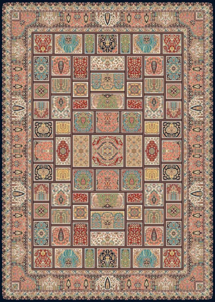 Turquoise field arabesque carpet