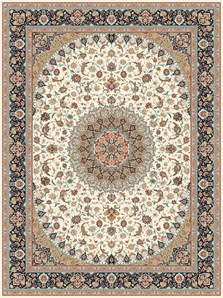 Ivory diamond navy corner carpet