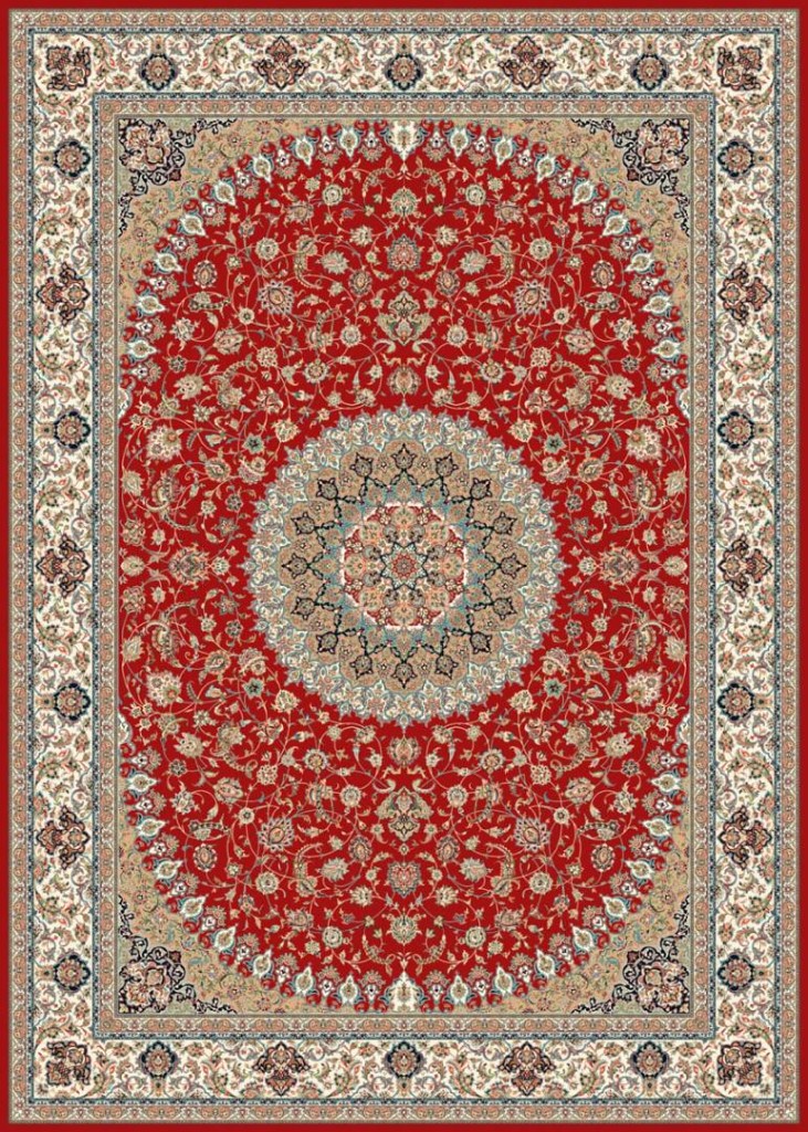 Navy field teal accent medallion carpet