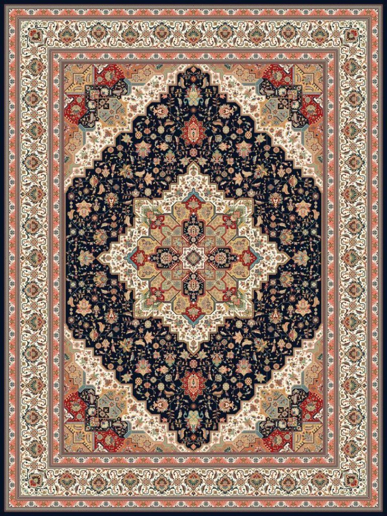Ruby field cream border carpet