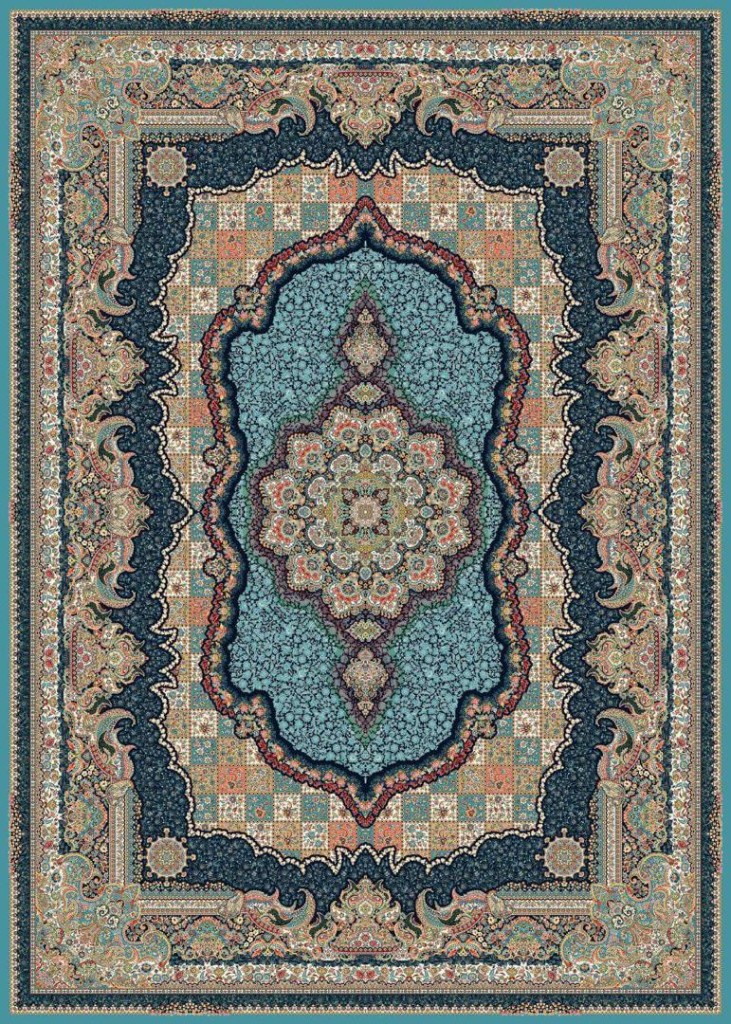 Chocolate field pink medallion carpet