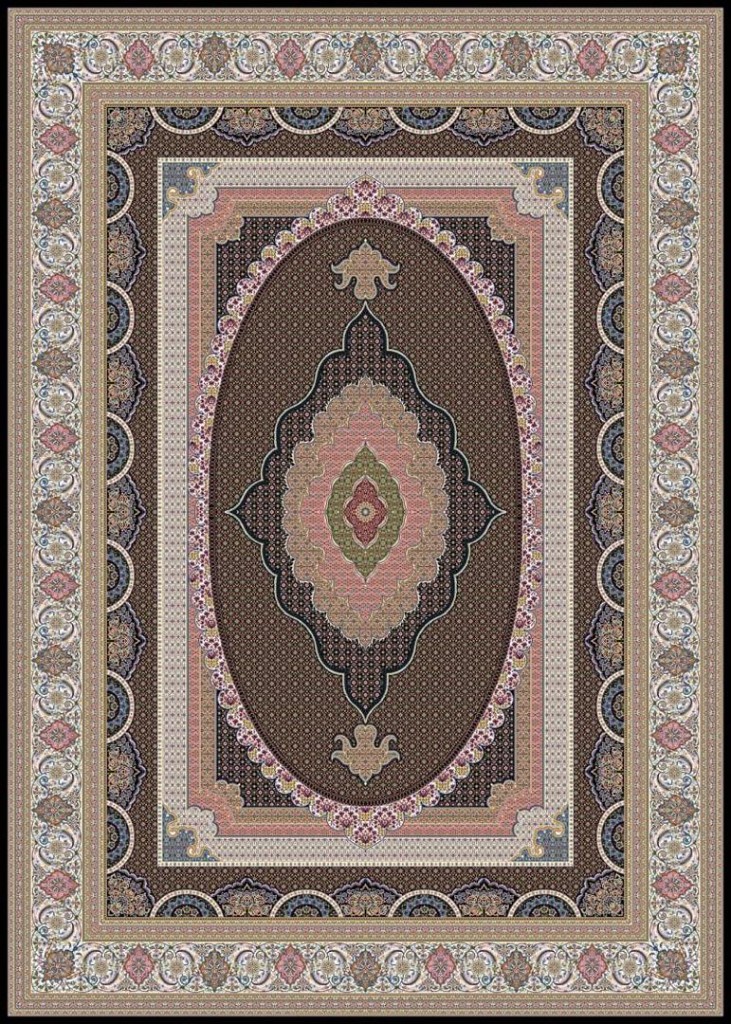 Crimson field teal corner carpet